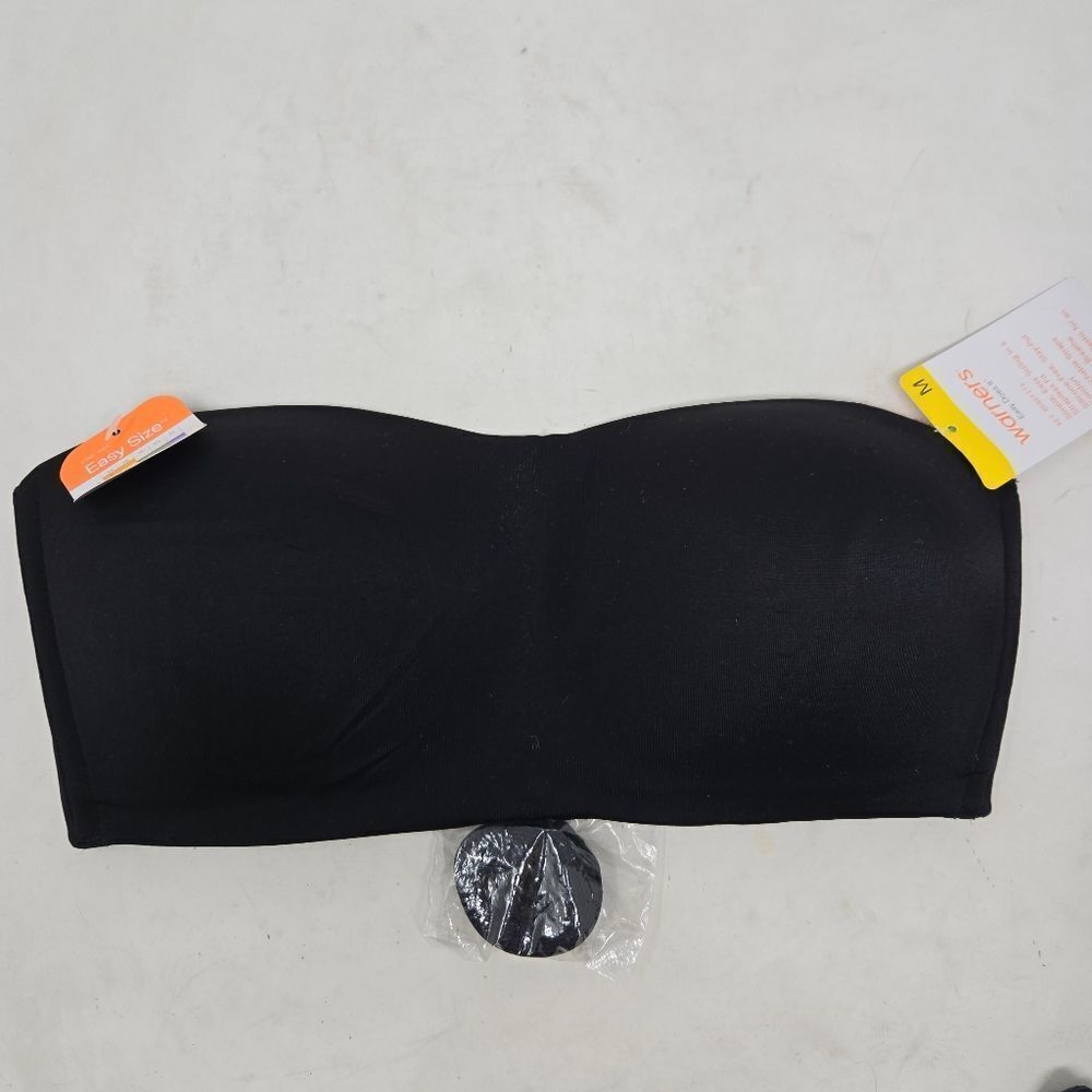 WARNERS Women's Black Strapless Bandeau Size Medium NWT